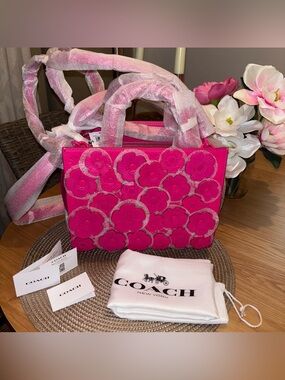 Coach Rogue 25 Tea Rose Pink Dragon Fruit Leather Tote Shoulder Handbag #903